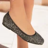Fashion Casual Mode Ballerines femme pailletées es - Divina Noir