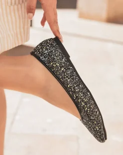 Fashion Casual Mode Ballerines femme pailletées es - Divina Noir