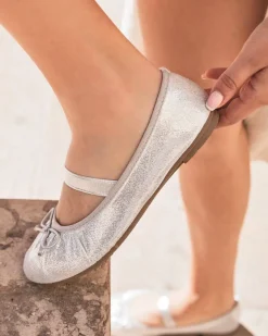 Clearance Casual Mode Ballerines femme plates ées - Lula Argent