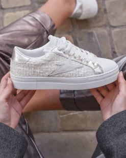 New Casual Mode Basket femme ée à lacets - Patricia Argent
