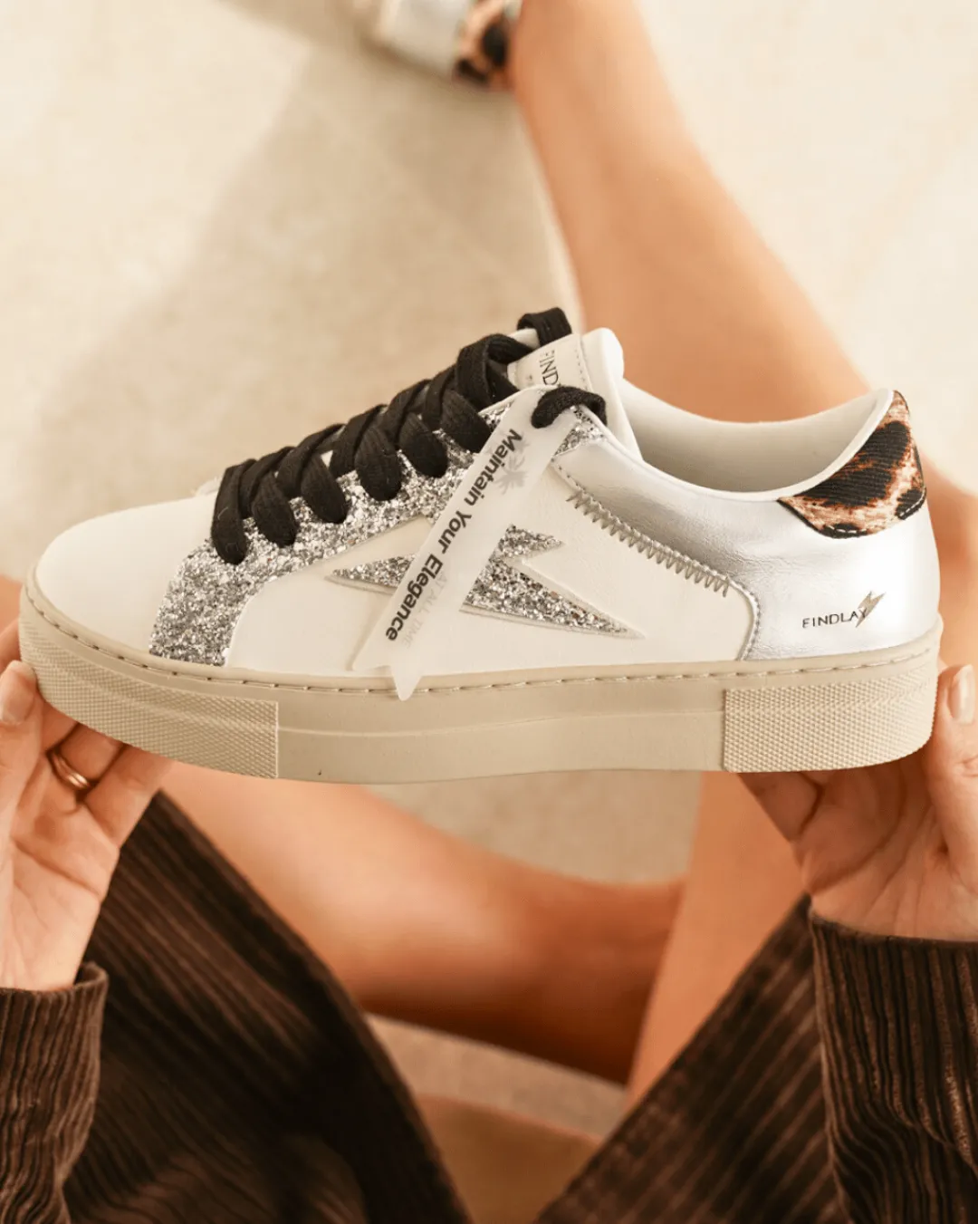 Clearance Casual Mode Basket femme ée à lacets - Sandrine Argent