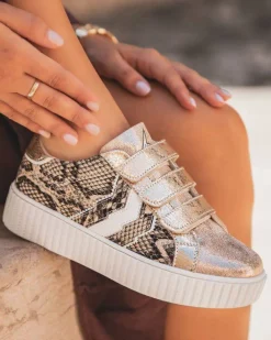Discount Casual Mode Basket femme au motif python à scratch - CLE01 SNAKE Serpent