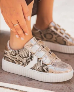 Discount Casual Mode Basket femme au motif python à scratch - CLE01 SNAKE Serpent