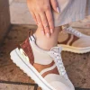 Fashion Casual Mode Basket femme à lacets - Noémie Beige