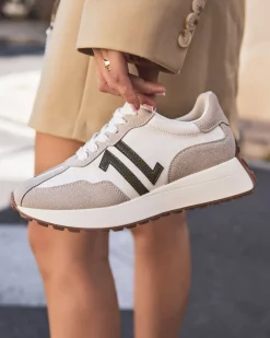 Hot Casual Mode Basket femme à lacets - CL82 Beige