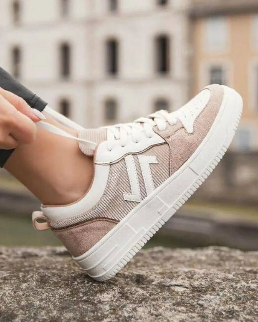 Fashion Casual Mode Basket femme à lacets - CL68 Beige