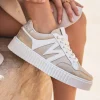 Clearance Casual Mode Basket femme à lacets - Aubrey Beige