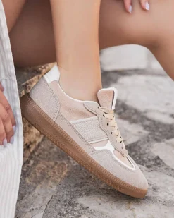 New Casual Mode Basket femme à lacets - Alessandra Beige
