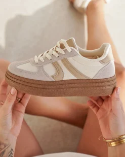 Discount Casual Mode Basket femme à lacets - Sophia Beige