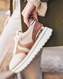 Fashion Casual Mode Basket femme à lacets - Noémie Beige