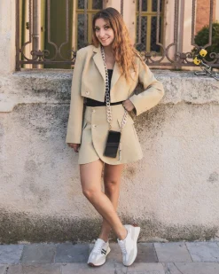 Hot Casual Mode Basket femme à lacets - CL82 Beige