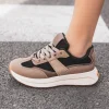 Online Casual Mode Basket femme beige et e à lacets - Marion Noir
