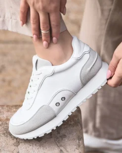 New Casual Mode Basket femme he à lacets - Louisa Blanc