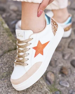 Fashion Casual Mode Basket femme he à lacets - Castille Blanc