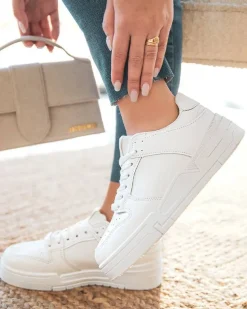 Outlet Casual Mode Basket femme he à lacets - Tina Blanc