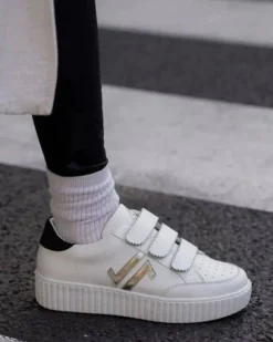 Hot Casual Mode Basket femme he creepers à scratch - CL70 WHITE Blanc