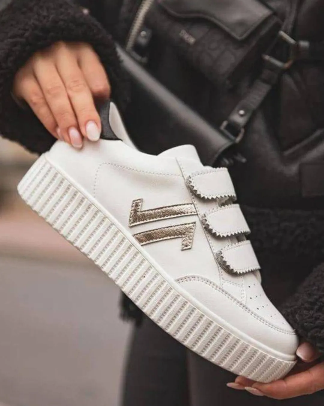 Hot Casual Mode Basket femme he creepers à scratch - CL70 WHITE Blanc