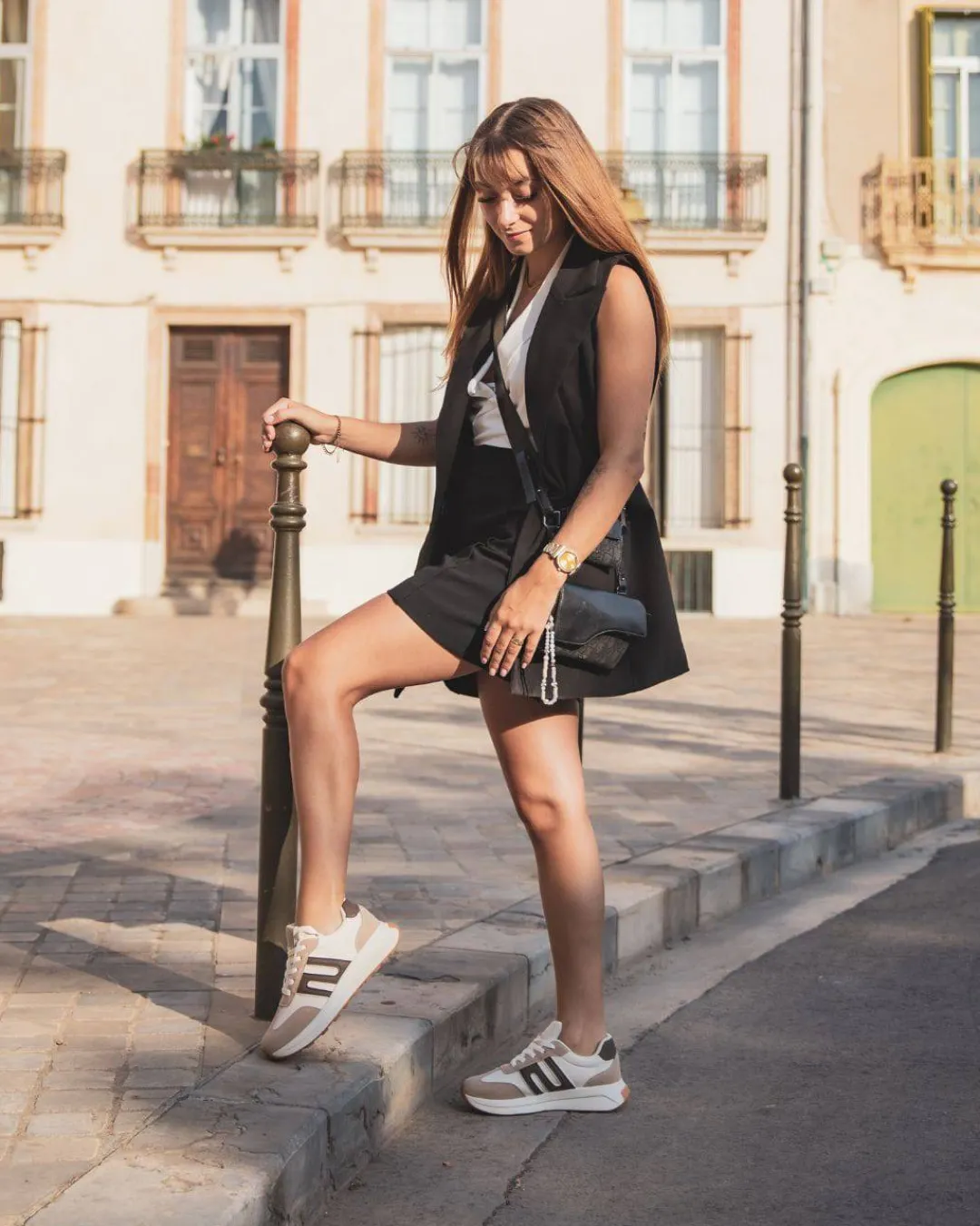 Sale Casual Mode Basket femme blanche et à lacets - Aurélie Beige
