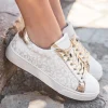 Best Casual Mode Basket femme blanche et dée léopard à lacets - Eliana Or