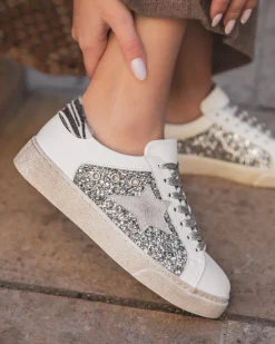 Online Casual Mode Basket femme blanche étoile ée - Léandra Argent