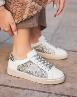 Online Casual Mode Basket femme blanche étoile ée - Léandra Argent