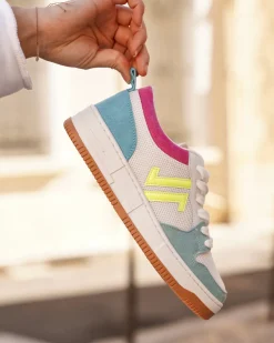 Discount Casual Mode Basket femme pastel à lacets - CL85 PASTEL Bleu