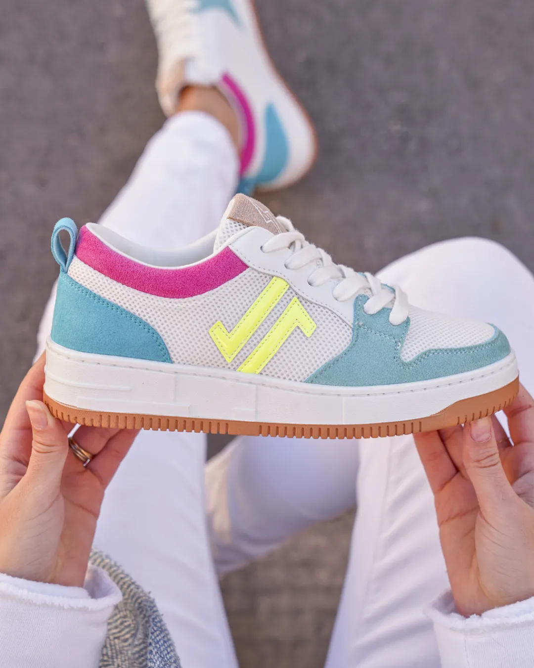 Discount Casual Mode Basket femme pastel à lacets - CL85 PASTEL Bleu