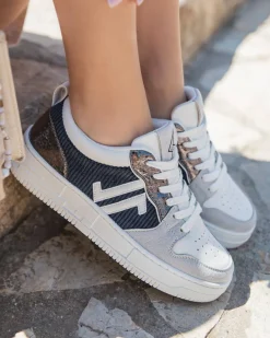 Outlet Casual Mode Basket femme e à lacets - CL81 BLUE Bleu