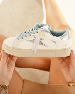 Outlet Casual Mode Basket femme e pastel à lacets - Sandrine Bleu
