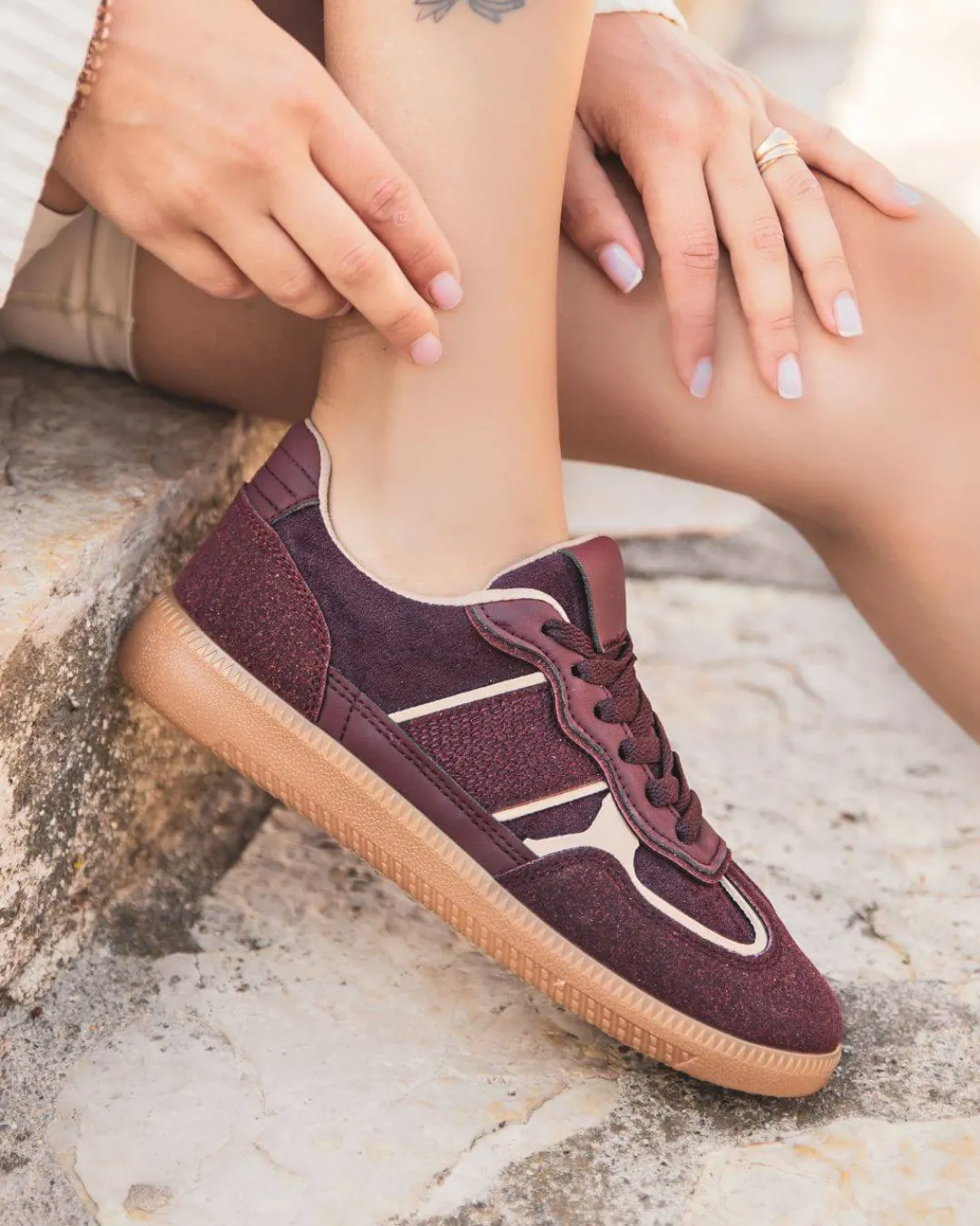 New Casual Mode Basket femme à lacets - Alessandra Bordeaux