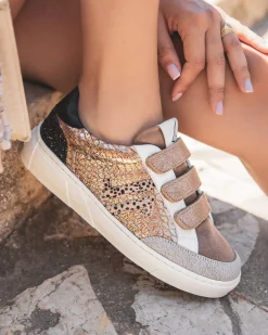 New Casual Mode Basket femme bronze à scratch - CL80 BRONZE Taupe