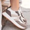 Outlet Casual Mode Basket femme à lacets - Amélia Camel