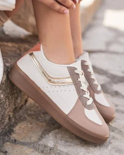 Outlet Casual Mode Basket femme à lacets - Callie Camel