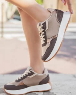 Hot Casual Mode Basket femme à lacets - Alyson Camel