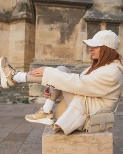 Sale Casual Mode Basket femme à lacets léopard - Emery Camel