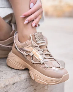 New Casual Mode Basket femme à lacets sneakers - Siena Camel