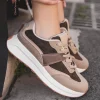 New Casual Mode Basket femme et beige à lacets - Marion Camel