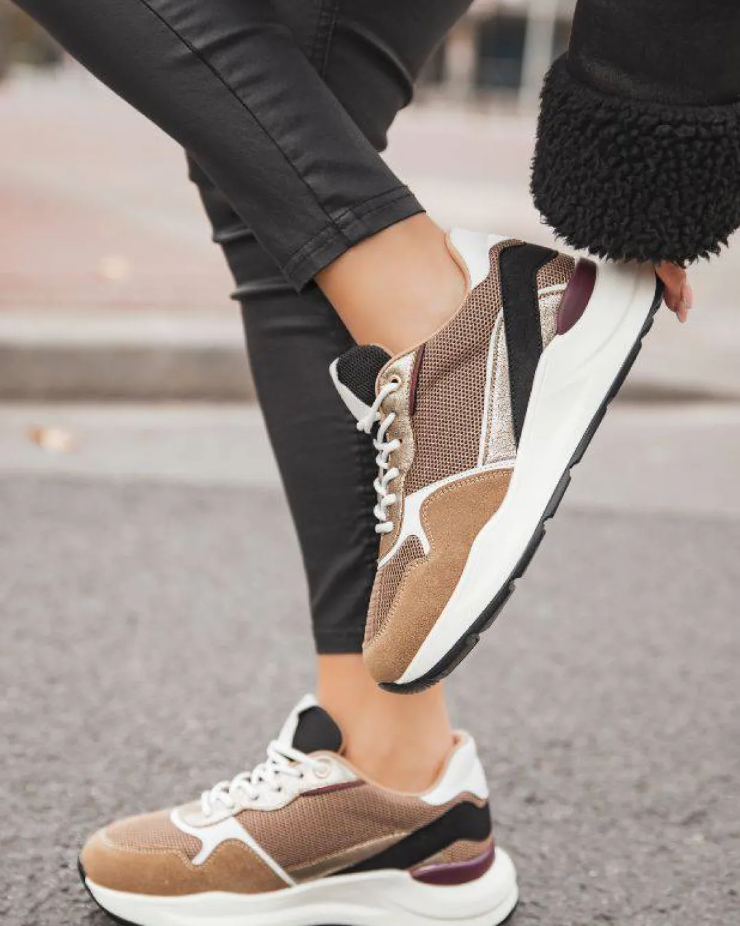 Best Casual Mode Basket femme semelle épaisse - CL72 Camel