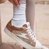 Clearance Casual Mode Basket femme éclair dée à lacets - Lise Or