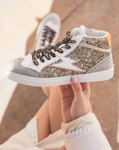 New Casual Mode Basket femme éclair dée montante - Romane Or