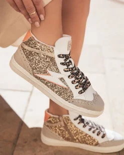 New Casual Mode Basket femme éclair dée montante - Romane Or