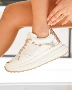 Hot Casual Mode Basket femme compensée he à lacets - Isaure Blanc