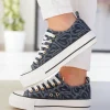 Discount Casual Mode Basket femme compensée foncé à lacets - Nolwen Bleu