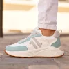 Fashion Casual Mode Basket femme compensée pastel à lacets - CL89 PASTEL Bleu