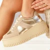Outlet Casual Mode Basket femme compensée dée à lacets - Fabienne Or