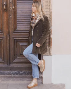New Casual Mode Basket femme compensée dée à lacets - Ondine Or