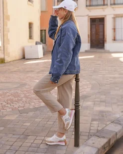 Online Casual Mode Basket femme compensée dée à lacets - CL86 PASTEL Or