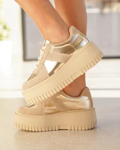 Outlet Casual Mode Basket femme compensée dée à lacets - Fabienne Or