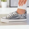 Best Casual Mode Basket femme compensée e à lacets - Nolwen Gris