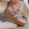 Online Casual Mode Basket femme compensée léopard à lacets - Ondine Leopard